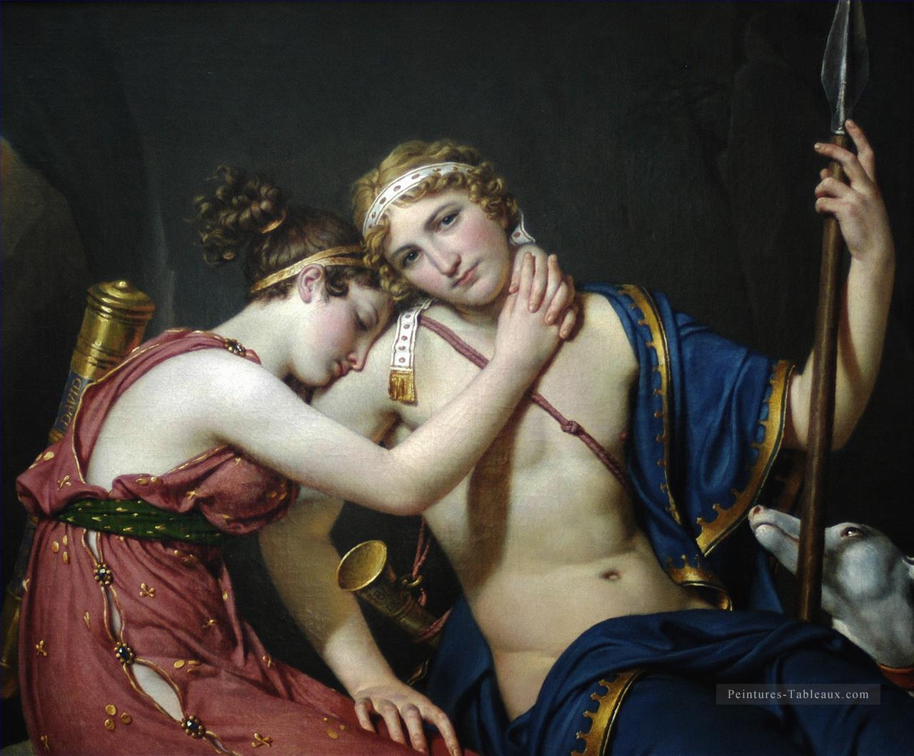 L’adieu de Télémaque et Eucharis Jacques Louis David Peintures à l'huile